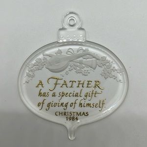 Vintage Hallmark Clear Acrylic 1984 Father Christmas Ornament